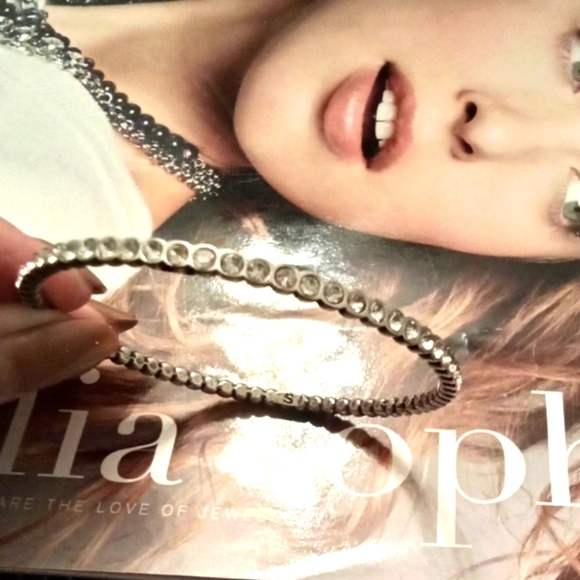 Lia Sophia French Dot Silver-tone Bangle Bracelet - Picture 3 of 4